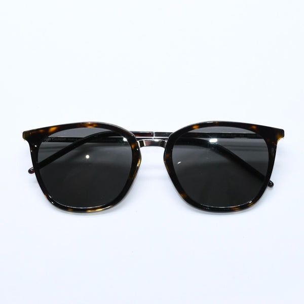極美品 SAINT LAURENT サンローラン サングラス コンビネーション SL 375 SLIM ブラウン シルバー金具 中古 4a009204