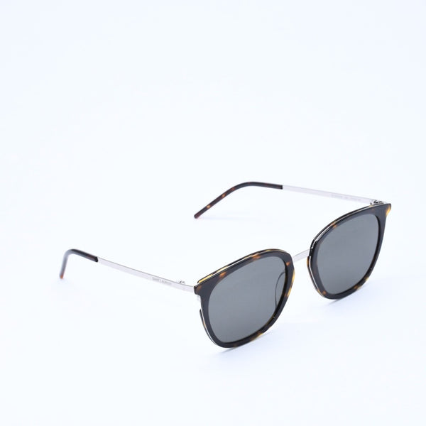 極美品 SAINT LAURENT サンローラン サングラス コンビネーション SL 375 SLIM ブラウン シルバー金具 中古 4a009204