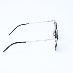 極美品 SAINT LAURENT サンローラン サングラス コンビネーション SL 375 SLIM ブラウン シルバー金具 中古 4a009204