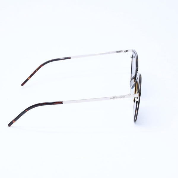 極美品 SAINT LAURENT サンローラン サングラス コンビネーション SL 375 SLIM ブラウン シルバー金具 中古 4a009204