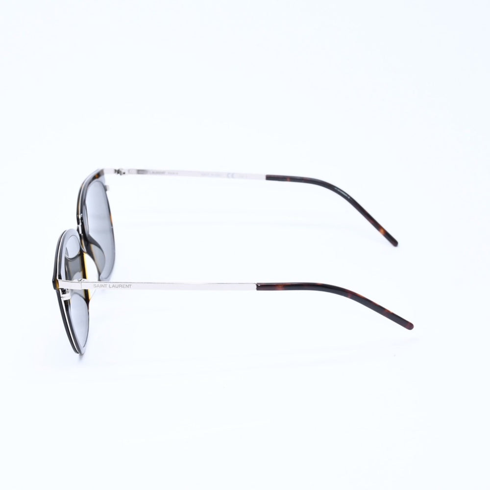 極美品 SAINT LAURENT サンローラン サングラス コンビネーション SL 375 SLIM ブラウン シルバー金具 中古 4a009204