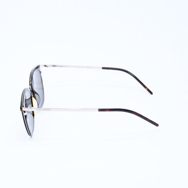 極美品 SAINT LAURENT サンローラン サングラス コンビネーション SL 375 SLIM ブラウン シルバー金具 中古 4a009204