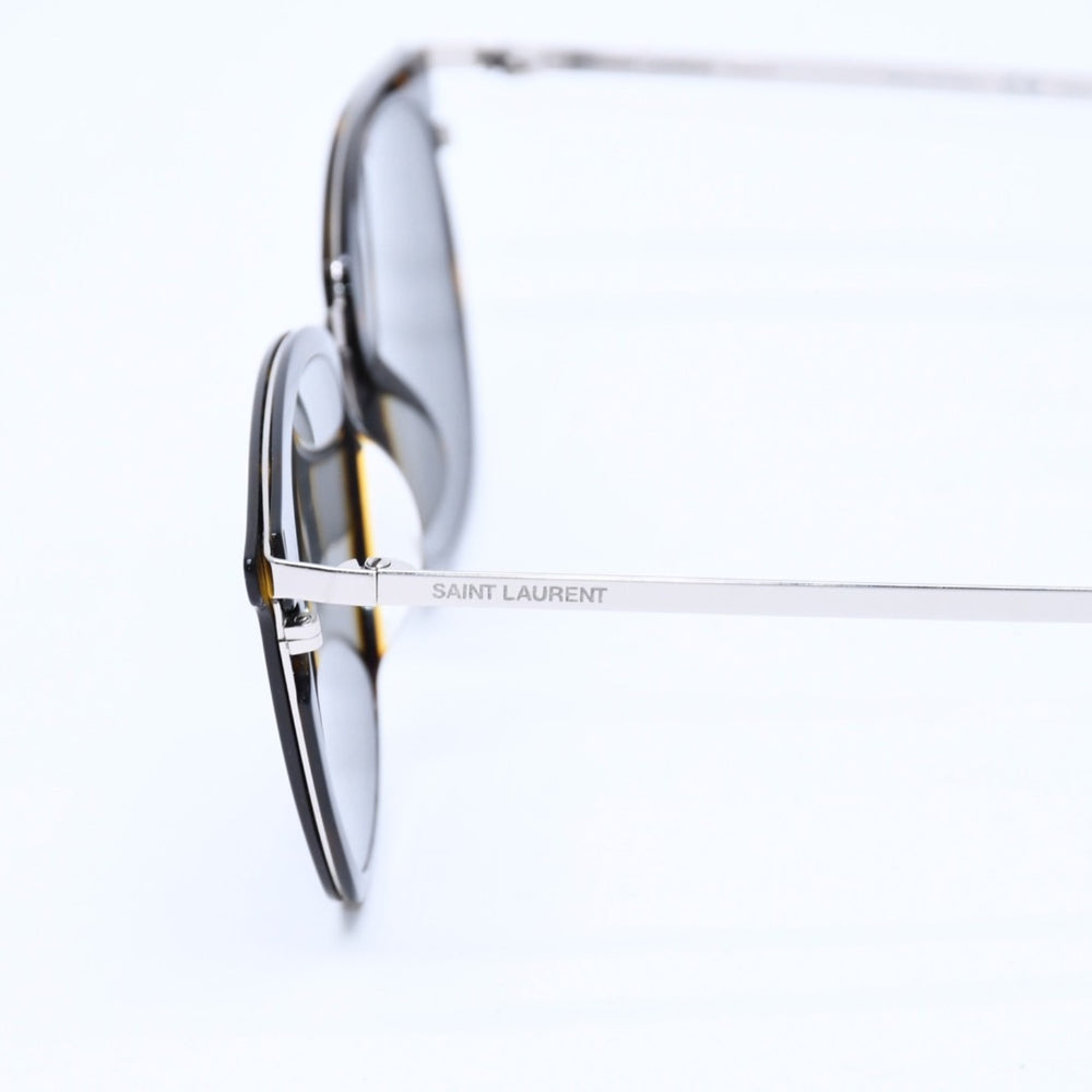 極美品 SAINT LAURENT サンローラン サングラス コンビネーション SL 375 SLIM ブラウン シルバー金具 中古 4a009204
