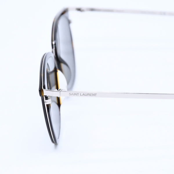 極美品 SAINT LAURENT サンローラン サングラス コンビネーション SL 375 SLIM ブラウン シルバー金具 中古 4a009204