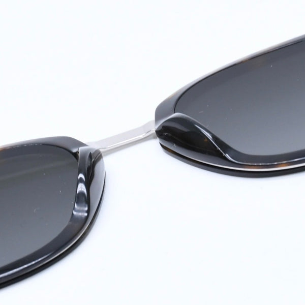 極美品 SAINT LAURENT サンローラン サングラス コンビネーション SL 375 SLIM ブラウン シルバー金具 中古 4a009204