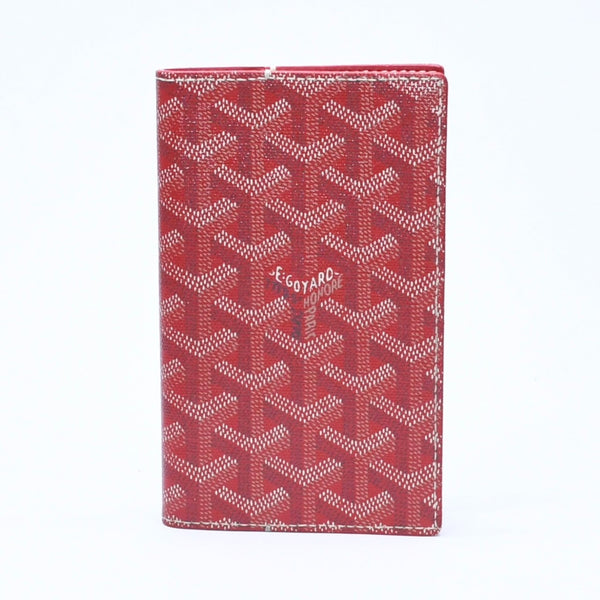 極美品 GOYARD ゴヤール 手帳カバー パスポートケース 普段使い A6サイズ PVC レッド 中古 4a009213