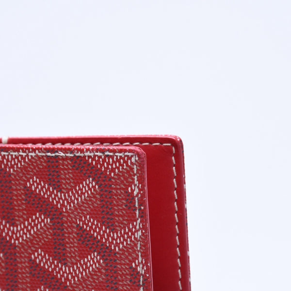 極美品 GOYARD ゴヤール 手帳カバー パスポートケース 普段使い A6サイズ PVC レッド 中古 4a009213