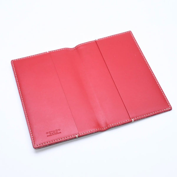 極美品 GOYARD ゴヤール 手帳カバー パスポートケース 普段使い A6サイズ PVC レッド 中古 4a009213