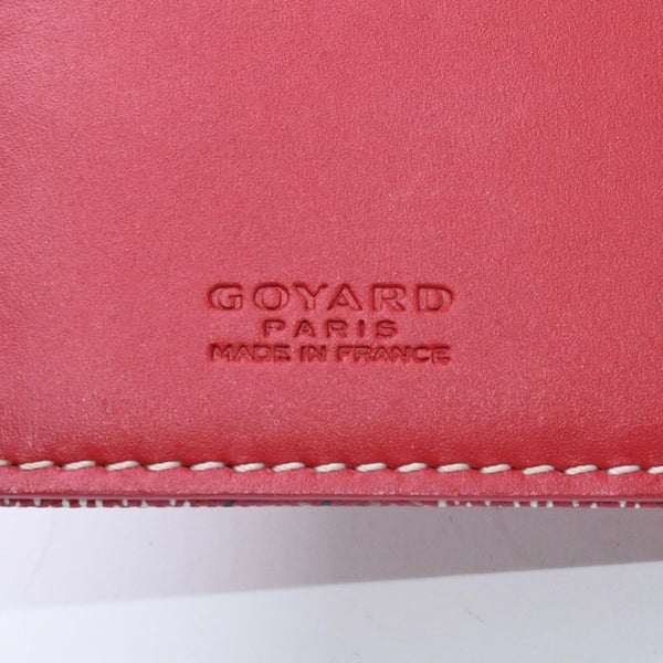 極美品 GOYARD ゴヤール 手帳カバー パスポートケース 普段使い A6サイズ PVC レッド 中古 4a009213
