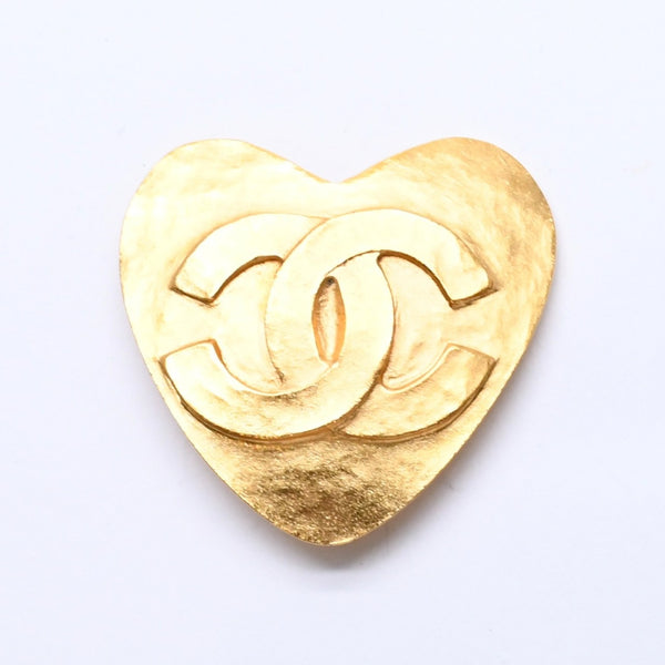 極美品 CHANEL シャネル ヴィンテージ ココマーク ハートブローチ 95P刻印 16.98g ゴールド金具 中古 4c061220