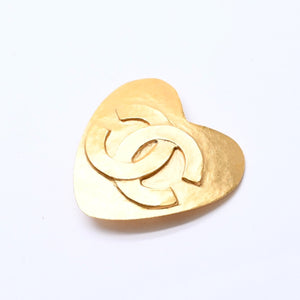 極美品 CHANEL シャネル ヴィンテージ ココマーク ハートブローチ 95P刻印 16.98g ゴールド金具 中古 4c061220