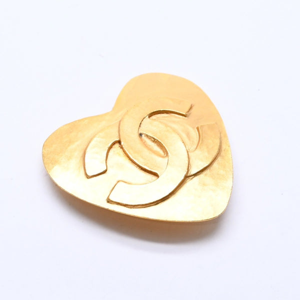 極美品 CHANEL シャネル ヴィンテージ ココマーク ハートブローチ 95P刻印 16.98g ゴールド金具 中古 4c061220
