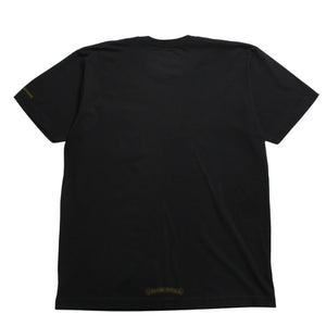 極美品 CHROME HEARTS クロムハーツ ネックロゴ 半袖Tシャツ サイズL スクロールラベルロゴ ブラック 新型 中古 4a009200