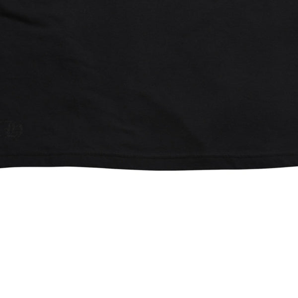 極美品 CHROME HEARTS クロムハーツ ネックロゴ 半袖Tシャツ サイズL スクロールラベルロゴ ブラック 新型 中古 4a009200