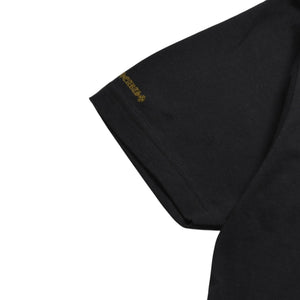 極美品 CHROME HEARTS クロムハーツ ネックロゴ 半袖Tシャツ サイズL スクロールラベルロゴ ブラック 新型 中古 4a009200