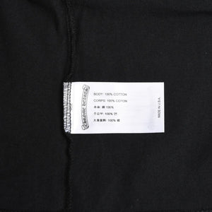 極美品 CHROME HEARTS クロムハーツ ネックロゴ 半袖Tシャツ サイズL スクロールラベルロゴ ブラック 新型 中古 4a009200