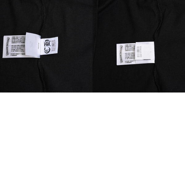 極美品 CHROME HEARTS クロムハーツ ネックロゴ 半袖Tシャツ サイズL スクロールラベルロゴ ブラック 新型 中古 4a009200