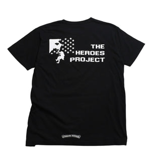 極美品 CHROME HEARTS クロムハーツ THE HEROES PROJECT ザ ヒーローズプロジェクト 半袖Tシャツ サイズL ブラック 中古 4a009185