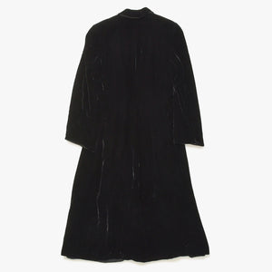 極美品 GIORGIO ARMANI ジョルジオアルマーニ ロングコート イタリア製 ベロア ブラック サイズ38 中古 4a008768