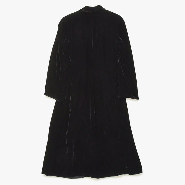 極美品 GIORGIO ARMANI ジョルジオアルマーニ ロングコート イタリア製 ベロア ブラック サイズ38 中古 4a008768