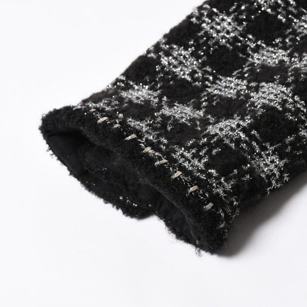 極美品 CHANEL シャネル ツイードジャケット ジャケット 11AW グリポワボタン ブラック シルバー P42260V30806 サイズ50 中古 4a008655