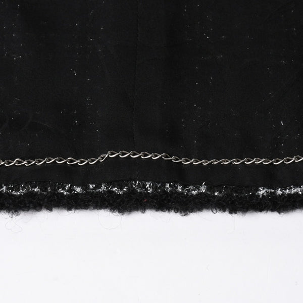 極美品 CHANEL シャネル ツイードジャケット ジャケット 11AW グリポワボタン ブラック シルバー P42260V30806 サイズ50 中古 4a008655