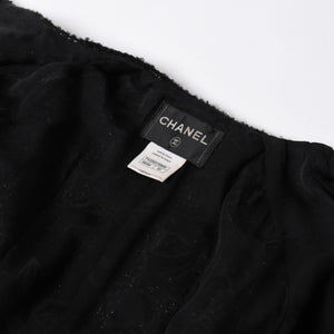 極美品 CHANEL シャネル ツイードジャケット ジャケット 11AW グリポワボタン ブラック シルバー P42260V30806 サイズ50 中古 4a008655