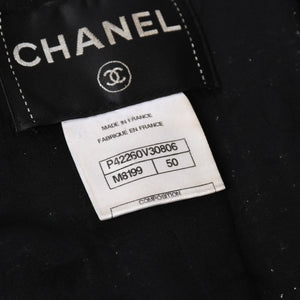 極美品 CHANEL シャネル ツイードジャケット ジャケット 11AW グリポワボタン ブラック シルバー P42260V30806 サイズ50 中古 4a008655