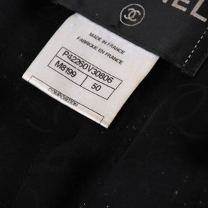 極美品 CHANEL シャネル ツイードジャケット ジャケット 11AW グリポワボタン ブラック シルバー P42260V30806 サイズ50 中古 4a008655
