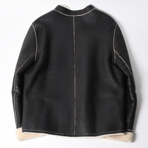 極美品 CHANEL シャネル ムートンジャケット ジャケット Shearling Jacket シアリングジャケット P24654V01741 サイズ50 グレー ブラック 中古 4a008724