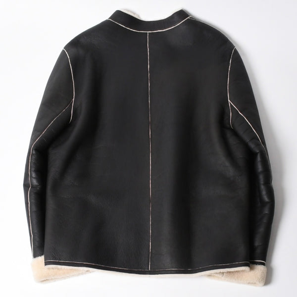 極美品 CHANEL シャネル ムートンジャケット ジャケット Shearling Jacket シアリングジャケット P24654V01741 サイズ50 グレー ブラック 中古 4a008724