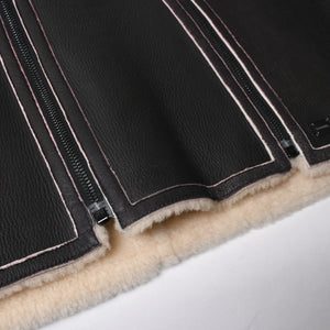 極美品 CHANEL シャネル ムートンジャケット ジャケット Shearling Jacket シアリングジャケット P24654V01741 サイズ50 グレー ブラック 中古 4a008724