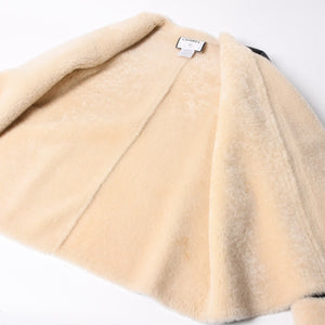 極美品 CHANEL シャネル ムートンジャケット ジャケット Shearling Jacket シアリングジャケット P24654V01741 サイズ50 グレー ブラック 中古 4a008724