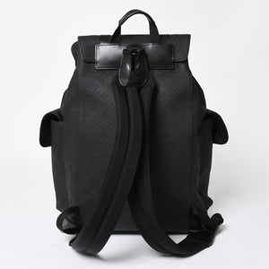 極美品 LOUISVUITTON ルイヴィトン クリストファー MM リュックサック M55699 トリヨンレザー ブラック シルバー金具 中古 4a008381