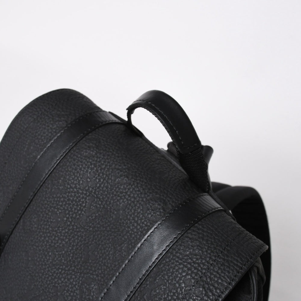 極美品 LOUISVUITTON ルイヴィトン クリストファー MM リュックサック M55699 トリヨンレザー ブラック シルバー金具 中古 4a008381
