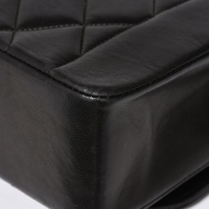 極美品 CHANEL シャネル ダイアナ 25 Sフラップ Sチェーンショルダーバッグ 2番台 ココマーク ラムスキン ブラック ゴールド金具 中古 4a008863