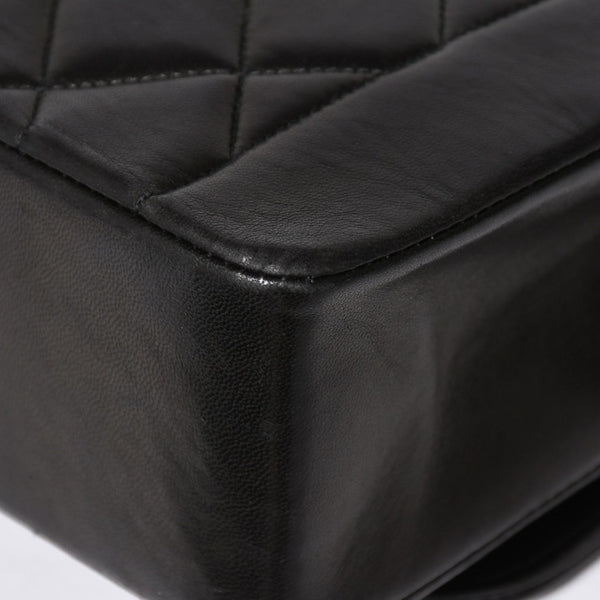 極美品 CHANEL シャネル ダイアナ 25 Sフラップ Sチェーンショルダーバッグ 2番台 ココマーク ラムスキン ブラック ゴールド金具 中古 4a008863