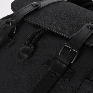 極美品 LOUISVUITTON ルイヴィトン クリストファー MM リュックサック M55699 トリヨンレザー ブラック シルバー金具 中古 4a008381