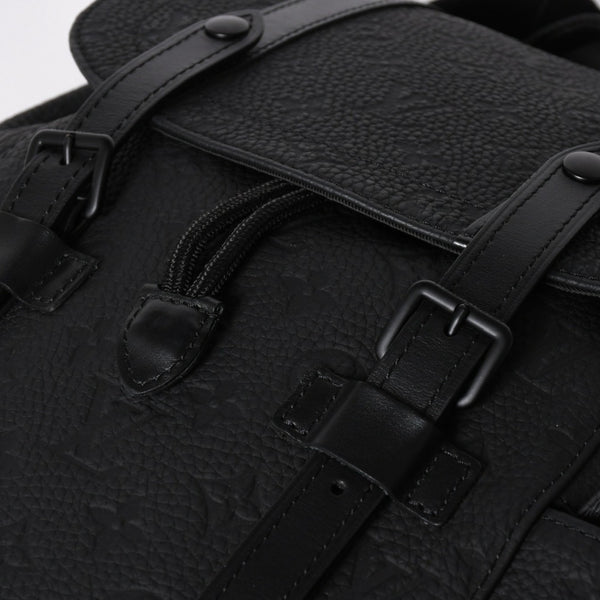 極美品 LOUISVUITTON ルイヴィトン クリストファー MM リュックサック M55699 トリヨンレザー ブラック シルバー金具 中古 4a008381