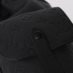 極美品 LOUISVUITTON ルイヴィトン クリストファー MM リュックサック M55699 トリヨンレザー ブラック シルバー金具 中古 4a008381