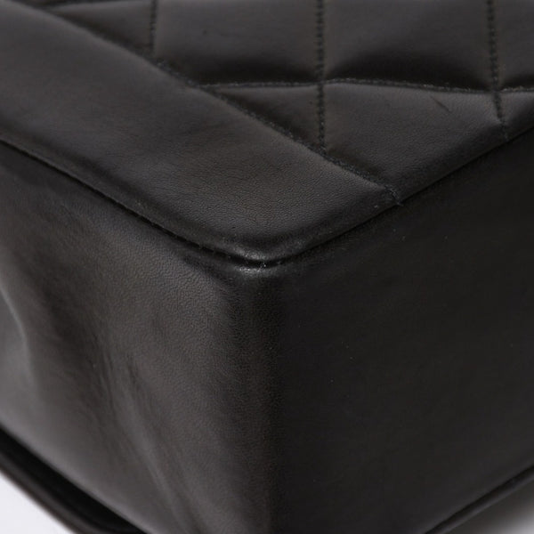 極美品 CHANEL シャネル ダイアナ 25 Sフラップ Sチェーンショルダーバッグ 2番台 ココマーク ラムスキン ブラック ゴールド金具 中古 4a008863