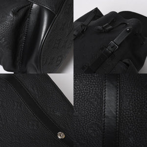極美品 LOUISVUITTON ルイヴィトン クリストファー MM リュックサック M55699 トリヨンレザー ブラック シルバー金具 中古 4a008381