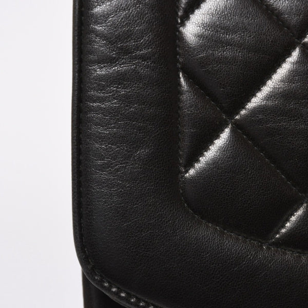 極美品 CHANEL シャネル ダイアナ 25 Sフラップ Sチェーンショルダーバッグ 2番台 ココマーク ラムスキン ブラック ゴールド金具 中古 4a008863