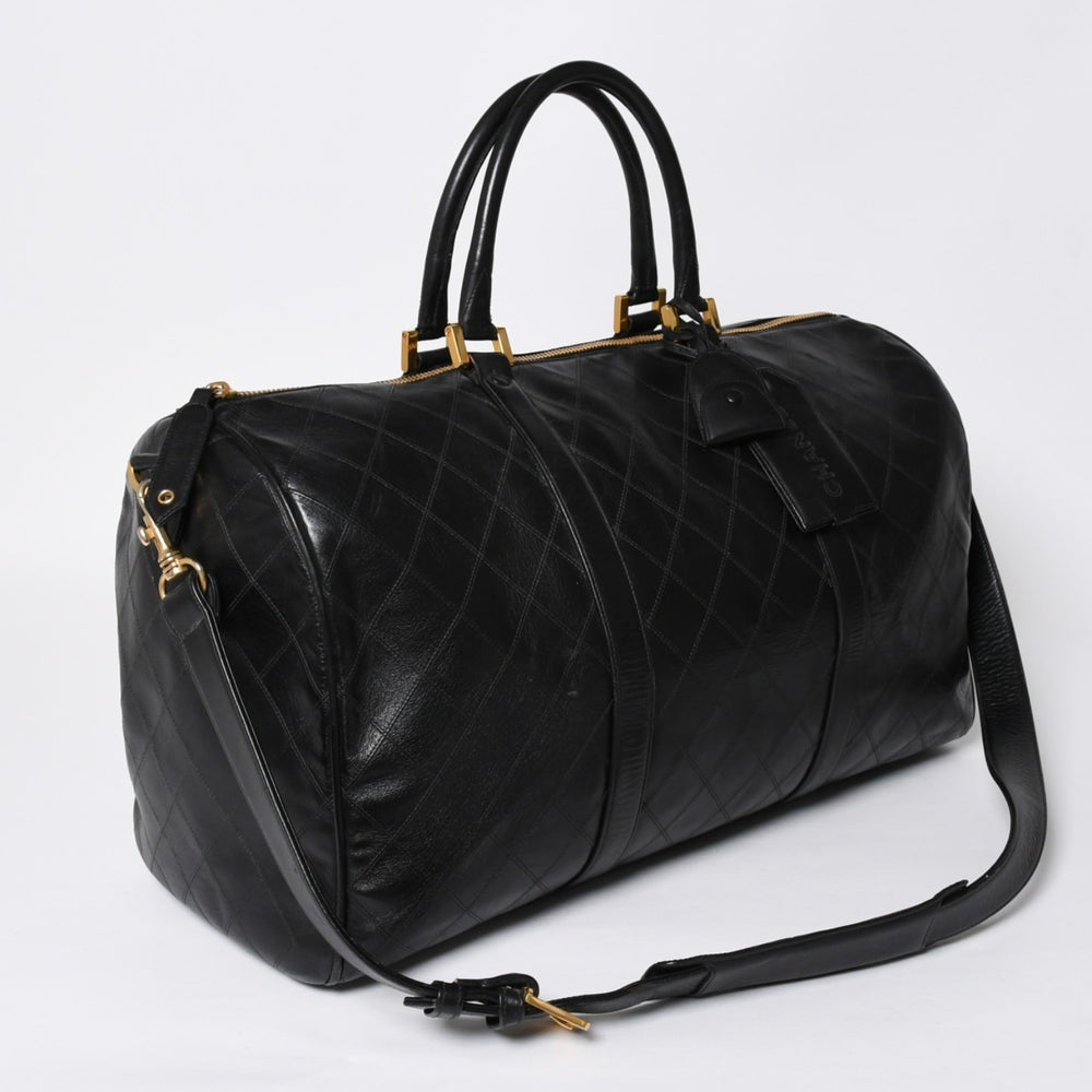 CHANEL Chanel Bicolore Boston Bag Coco Mark 2way Matelasse Boston Bag No. 1 Shoulder Bag Gold Hardware Good Condition Used 4a008670