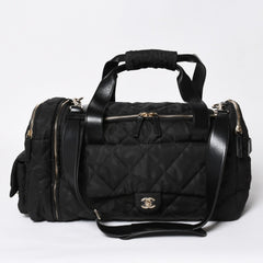 新品同様品 CHANEL シャネル ココネージュ ツーインワン ダッフルバッグ ボストンバッグ ランダム番台 ショルダー リュック 3way ブラック 中古 4a008669