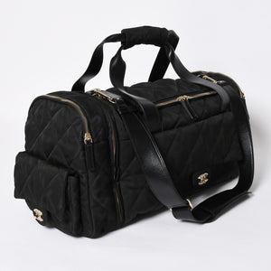 新品同様品 CHANEL シャネル ココネージュ ツーインワン ダッフルバッグ ボストンバッグ ランダム番台 ショルダー リュック 3way ブラック 中古 4a008669