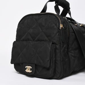 新品同様品 CHANEL シャネル ココネージュ ツーインワン ダッフルバッグ ボストンバッグ ランダム番台 ショルダー リュック 3way ブラック 中古 4a008669