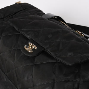 新品同様品 CHANEL シャネル ココネージュ ツーインワン ダッフルバッグ ボストンバッグ ランダム番台 ショルダー リュック 3way ブラック 中古 4a008669