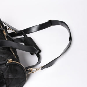 新品同様品 CHANEL シャネル ココネージュ ツーインワン ダッフルバッグ ボストンバッグ ランダム番台 ショルダー リュック 3way ブラック 中古 4a008669