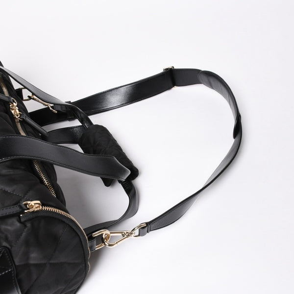 新品同様品 CHANEL シャネル ココネージュ ツーインワン ダッフルバッグ ボストンバッグ ランダム番台 ショルダー リュック 3way ブラック 中古 4a008669